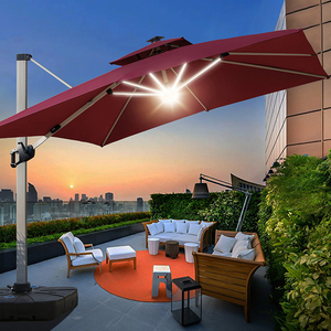 Paraguas Cantalever de lujo con luz para <span class=keywords><strong>patio</strong></span> exterior, paraguas impermeable para restaurante - Product Image 1