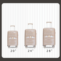Juego de Maletas Rígidas de PP con Soporte OEM, Impermeables, con 4 Ruedas, Gran Capacidad, Ligeras, Minimalistas y de Lujo para Viajes