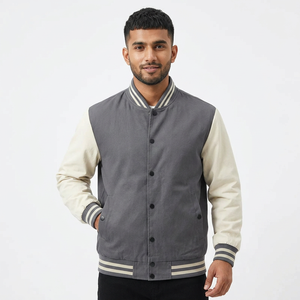Custom Men's Hooded Heated Varsity <b>Jacket</b> <b>with</b> Wool <b>Lining</b> <b>Fleece</b> Fabric Unique Design for Winter - Product Image 1