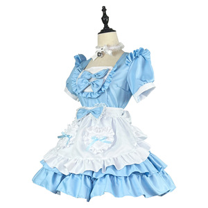 Maid Costume Red White Dress With Apron And Hat For Women Anime Cosplay Lolita Outfit - Product Image 4