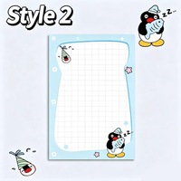 Bloc de Notas con Diseño de Pingüino, Nuevo Bloc de Notas Adhesivas Minimalistas B5, Cuaderno de Notas con Diseño de Dibujos Animados de Alta Calidad para Estudiantes