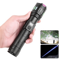 Lampe de poche tactique portable puissante en alliage d'aluminium LED 30W 1000 lumens 18650 intégrée avec bande fluorescente