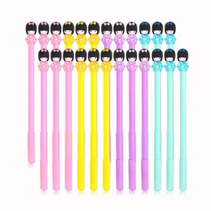 일본 소녀 가와이 펜 재미 있은 기모노 핑크 귀여운 학교 젤 펜 블랙 블루 잉크 쓰기 롤러 볼 수성구 여자 문구