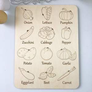 Rompecabezas de Vegetales de Madera Hecho a Mano con Materiales Seguros No Tóxicos, Diseño Duradero, Ideal para Salas de Juego y Guarderías - Product Image 3