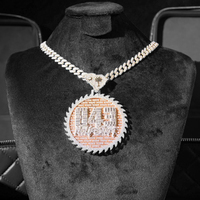 Bijoux personnalisés en argent 925 or 10 carats style hip hop baguette moissanite machine à pendentif en diamant de laboratoire avec nom et collier