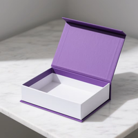 Boîtes cadeaux magnétiques violettes imprimées sur mesure en gros avec logo personnalisé et intérieur blanc pour cadeaux de luxe et utilisation cosmétique