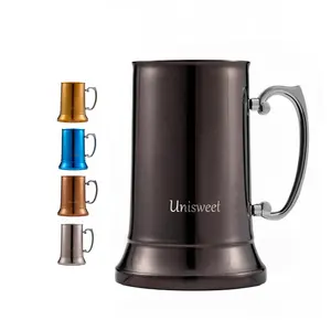 Hot products 450ml/580ml Premium stainless steel Beer Mugs with handle thermal cup Big Grip Beer Stein black/gold/silver