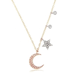 LOZRUNVE 925 <strong>Silver</strong> Two Tone Moon and <strong>Star</strong> Charm <strong>Necklace</strong> Choker <strong>Sterling</strong> <strong>Silver</strong> - Product Image 3
