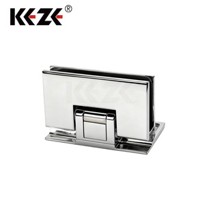 Engsel pegas kuningan, dapat disesuaikan pasangan 90 derajat sudut terbuka tutup lembut 4mm kaca Tempered pintu Modern kamar mandi instalasi mudah - Product Image 3