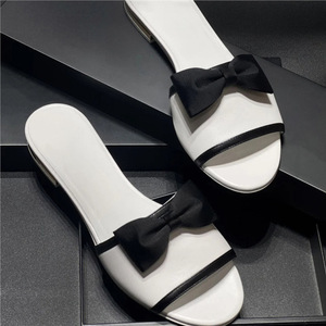 Sandali con strass e fiocco, ciabatte open-toe, sandali piatti da spiaggia <span class=keywords><strong>per</strong></span> esterni - Product Image 1