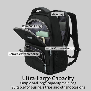 Boiseen <b>Men's</b> Laptop <b>Backpack</b> <b>Black</b> Large Capacity Business Travel Waterproof Outdoor Bag - Product Image 5
