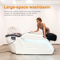 Fauteuil de lavage professionnel haut de gamme Lingvita pour salon de coiffure, table de massage de luxe pour spa capillaire, équipement de beauté manuel
