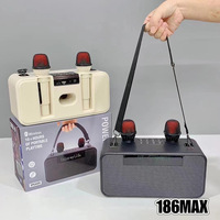 186MAX Bafle Bluetooth con Micrófono, Altavoz con Micrófono, Grandes Altavoces Bluetooth para Fiestas