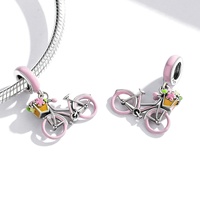 925 Sterling Silver Fashion Jewelry Charms Fine Jewelry Making Émail Mini Véhicule Bus Vélo Moto Avion Charme Pendentif