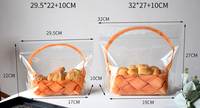 Sachet de boulangerie personnalisé en PE transparent avec fermeture éclair, style panier, avec fenêtre transparente pour toasts, croissants, scones et produits de boulangerie