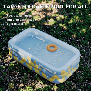 สระว่ายน้ำเป่าลม PVC ขนาดใหญ่สำหรับผู้ใหญ่และเด็ก หนาพิเศษ พับเก็บได้ กันน้ำ ทนทาน ใช้กลางแจ้งได้ เหมาะสำหรับบ้านและสวน - Product Image 2
