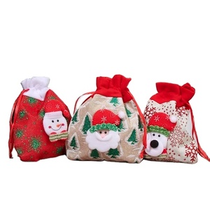 ถุงของขวัญคริสต์มาสผ้าลินินคุณภาพสูงลายการ์ตูนใหม่พร้อมโลโก้สั่งทำพิเศษ ถุงของขวัญซานตาคลอส - Product Image 1