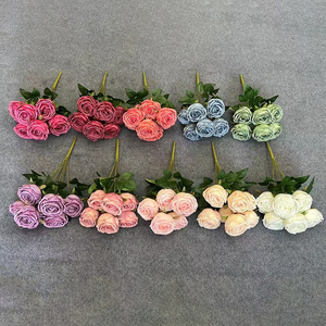 Pas cher Prix Faux Chou <span class=keywords><strong>Rose</strong></span> Bush Mariage Fleur Artificielle Décorative 7 Têtes <span class=keywords><strong>Rose</strong></span> <span class=keywords><strong>Bouquet</strong></span> - Product Image 1