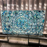 Dalles d'agate bleue du Brésil sur mesure OEM à faible MOQ, certifiées CE, FOB Chine, pour l'exportation
