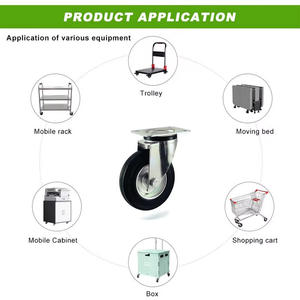 O rolamento de rolo de borracha do padrão europeu 70-150kg roda rodízios industriais - Product Image 2