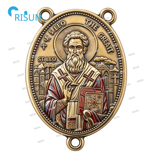 Collar con Colgante <span class=keywords><strong>de</strong></span> San León Magno, Patrón Religioso <span class=keywords><strong>de</strong></span> los Enfermos, Medallón Personalizado con la Imagen <span class=keywords><strong>de</strong></span> San León Magno - Product Image 5