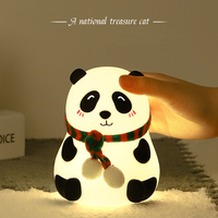 Veilleuse LED tactile en silicone, adorable panda, commande tactile, lampe de table colorée pour la chambre des enfants, décoration pour le sommeil