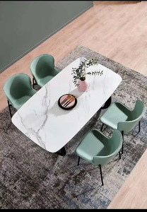 Moderno tavolo da pranzo all'aperto 80x140 80x160 90x180cm da banco nero pietra artificiale lucidata superficie di piastrelle di ceramica - Product Image 2