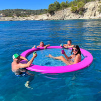 Hamac flottant rond en PVC gonflable portable, tapis solaire flottant marin avec une capacité de 100 à 500 kg pour une utilisation sur yacht et bateau