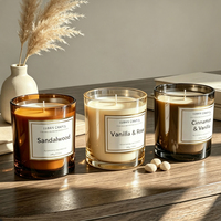 Bougie parfumée A07P Luxurious Premium Custom Fragrances en cire de soja dans un bocal en verre poli avec boîte cadeau pour la décoration de la maison