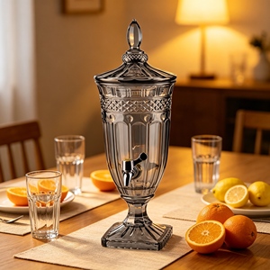 Distributeur de jus de couleur gris fumée galvanoplastie taille 2L avec robinet pour hôtel, restaurant et bar de AO Verrerie - Product Image 5