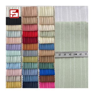 Respectueux de la peau été 56% Polyester 41% rayonne 3% Spandex tissu Tr extensible tissé crêpe froissé matériaux pour la fabrication de robes - Product Image 1