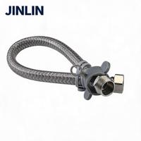 Tuyau d'alimentation d'eau tressé en acier inoxydable 304 JINLIN, anti-éclatement, haute pression (250 PSI), flexible, pour eau froide et chaude, pour salle de bain