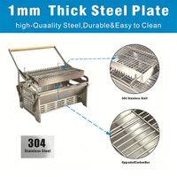 WELAND Barbecue portable en acier inoxydable étanche au charbon de bois avec grille de cuisson réversible à 360 degrés