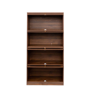 Librería Contemporánea Puertas de vidrio traseras cerradas Gabinete de almacenamiento de oficina Gabinete bajo Librería contra la pared Estantería a prueba de polvo - Product Image 3