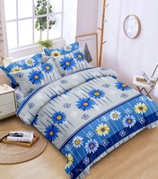 Parure de lit trois places en coton, drap-housse, drap plat, ensemble de draps en coton, ensemble de lit quatre pièces en polyester, ensemble de lit Queen Size