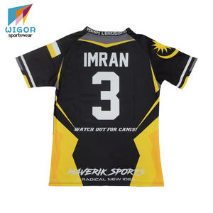 Grosir Kualitas Tinggi Australia Rugby Jersey Kain Poli Spandeks 4 Cara Peregangan Digital Cetak Kustom Tim Rugby Jersey - Product Image 6