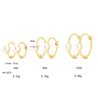 VEWANT Boucles d'oreilles créoles multi-tailles en perles rondes, argent 925 plaqué or 18 carats/rhodium, 6 mm/8 mm/10 mm, bijoux fins pour femmes