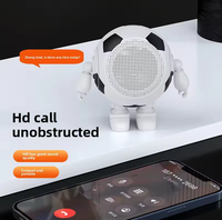 Speaker Robot Portabel 3W Tahan Air Plastik Fungsi Jam AirPlay Bertenaga Baterai Hadiah Kreatif untuk Ponsel