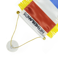 Drapeau fanion des Pays-Bas suspendu avec logo personnalisé pour rétroviseur de voiture et décoration de la maison Techniques d'impression numérique