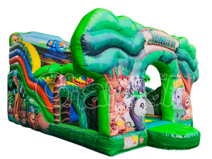 Toboggan gonflable de château de forêt de jungle parcours d'obstacles gonflable <span class=keywords><strong>lit</strong></span> de saut pull gonflable commercial toboggan sec toboggans - Product Image 2