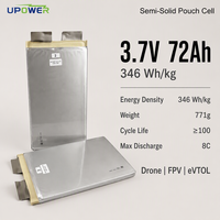 Sel Baterai Pouch NMC ULi 346Wh/kg 3.7V 72Ah 3C Pengosongan Kontinu Densitas Energi Tinggi untuk UAV Drone Robotika