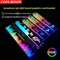 Support de carte graphique Cool Moon 25 cm, accessoire d'installation horizontale pour ordinateur, bande lumineuse LED illuminant le boîtier