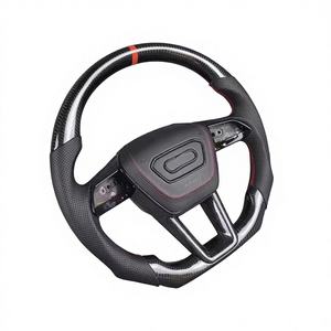 Volant sport en fibre de carbone <span class=keywords><strong>Audi</strong></span> RS4 A6 A7 S6 RS6 S7 RS7 avec écran LED et palettes de changement de vitesse (<span class=keywords><strong>Rouge</strong></span> 2017-2024) - Product Image 3
