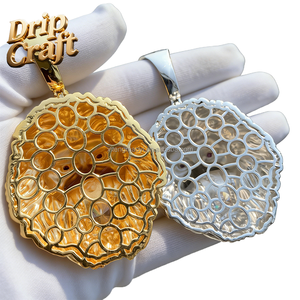 Ciondolo a Forma di Testa di Leone <span class=keywords><strong>in</strong></span> Stile Hip-hop Punk con Grande Zircone nella <span class=keywords><strong>Bocca</strong></span>, Set di Gioielli di Alta Qualità <span class=keywords><strong>in</strong></span> Rame Puro - Product Image 2