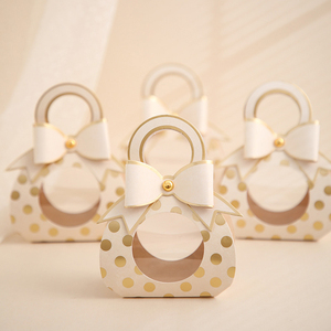 Boîte de papier d'emballage de cadeau d'arc mignon pour la douche de bébé boîte de bonbons de mariage de main de sucette de sucrerie de feuille d'or boîte de <span class=keywords><strong>chocolat</strong></span> - Product Image 5