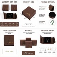 Boîtes à bijoux carrées simples à double porte, faites à la main, de qualité supérieure, avec fermeture magnétique, insert en velours doux, pour bague de fiançailles, rangement de bijoux de mariée