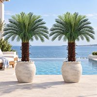Plante artificielle Cycas Revoluta (Sago Palm) en pot pour intérieur, extérieur, véranda, patio, maison, bureau