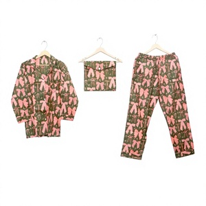 Ensemble de pyjama pour femmes, multicolores, printemps, automne, été, 100% coton, taille élastique, manches longues, confortable, de haute qualité - Product Image 1