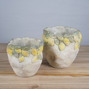 Macetas de Cemento Lianda Hechas a Mano, Grandes, Modernas, Estilo Americano Retro, Diseño de Flor de Limón, Ecológicas, para Interiores y Exteriores - Product Image 5