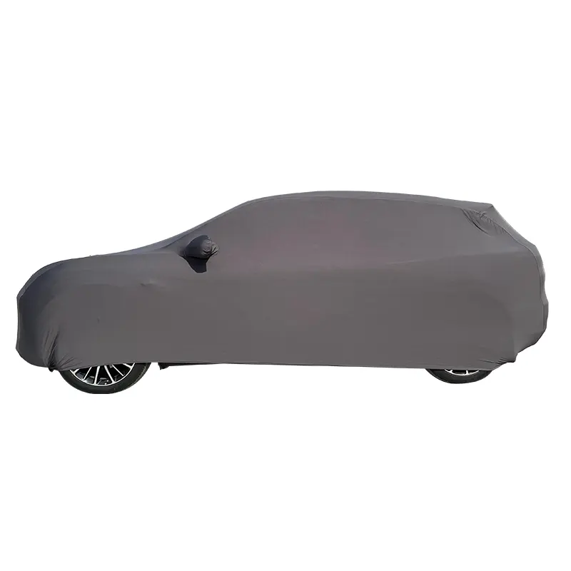 Üst sınıf süper yumuşak son derece elastik araba kılıfı gerilebilir kapalı toz geçirmez araba kılıfı logo ile